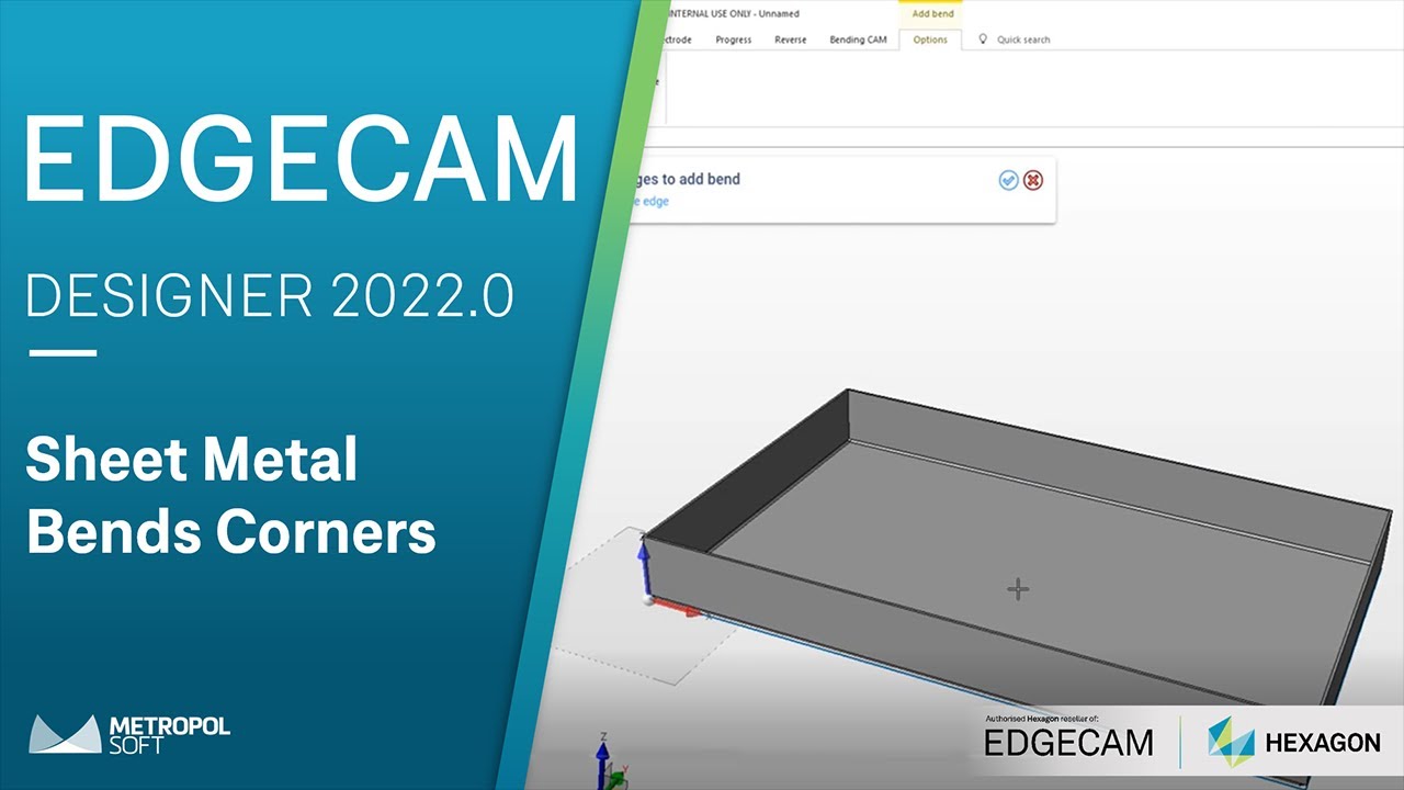 EDGECAM DESIGNER 2022.0 Yenilikler | Sheet Metal Bends Corners  | Metropolsoft