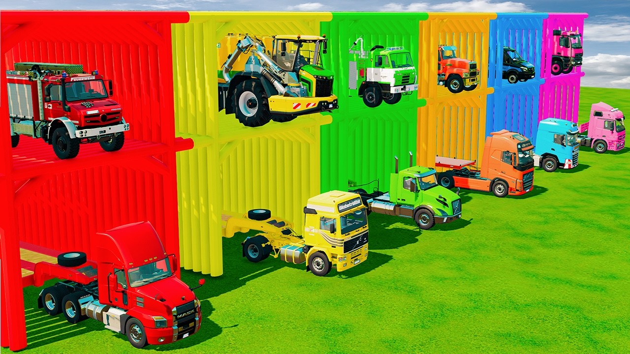 TRANSPORTING FIRE TRUCK, GARBAGE TRUCK & BIG TRUCKS by MAN TRANSPORTER! Farming Simulator 22