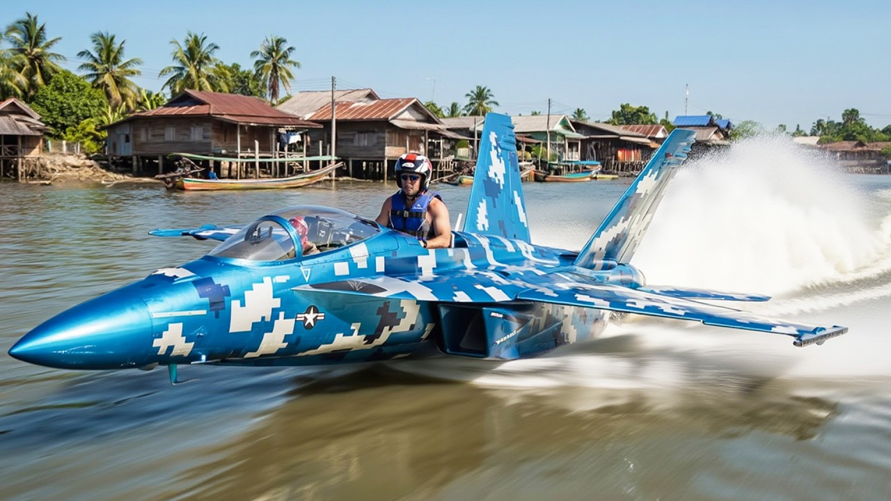 Man Builds DIY SU-35 Fighter Jet and Actually Flies it on a River |Start to Finish by@Thanh Super Boat