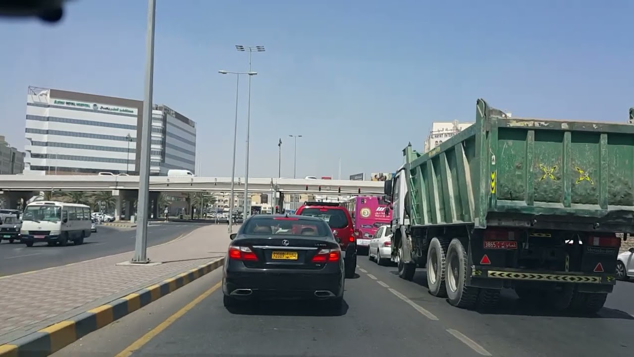 Al Khuwair to Al Azaiba Muscat Oman الخوير العذيبة مسقط عمان