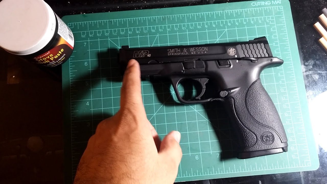 Remove white lettering and get steel finish on airgun