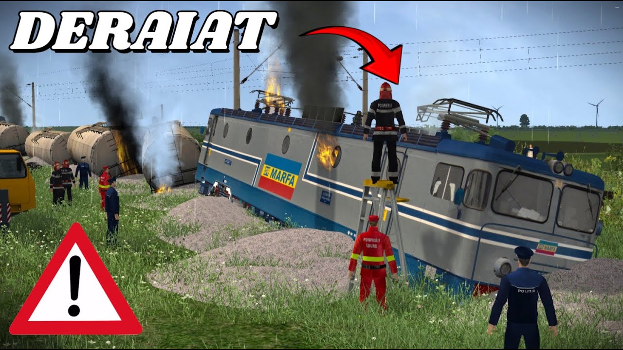 Trenul lovește excavatorul și deraiează 🥺