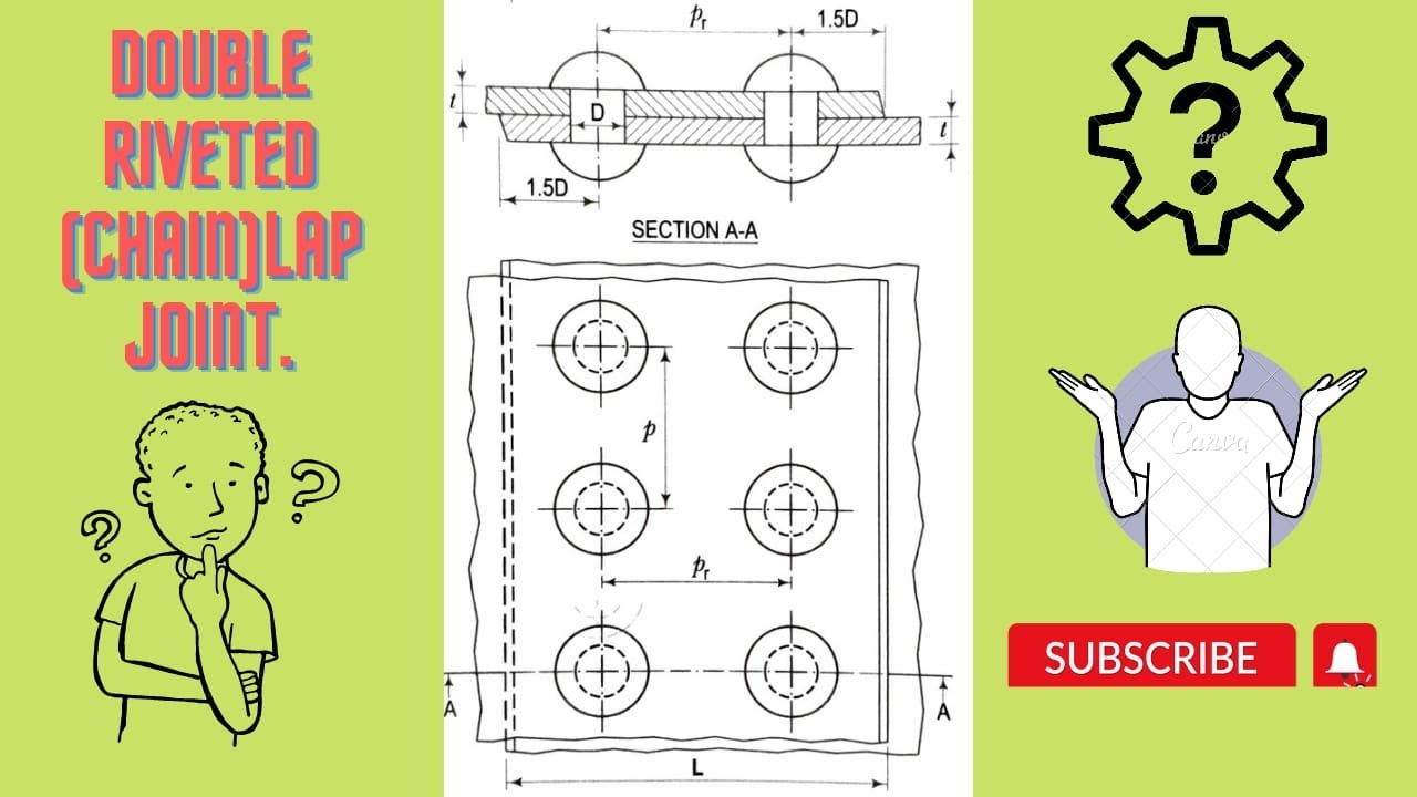 Double Riveted Lap Joint ll Machine Drawing ll Engineering Drawing #drawing #engineering