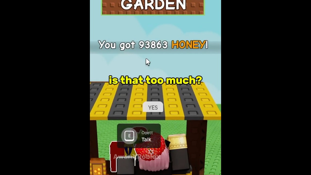 I got too much honey  #roblox #growagarden