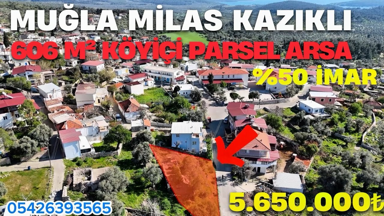 %50 İMAR İZİNLİ 606 M2 KÖYİÇİ PARSEL ARSA MUĞLA MİLAS KAZIKLI KÖYÜNDE #arsa #köyevi #yatırım #arsa