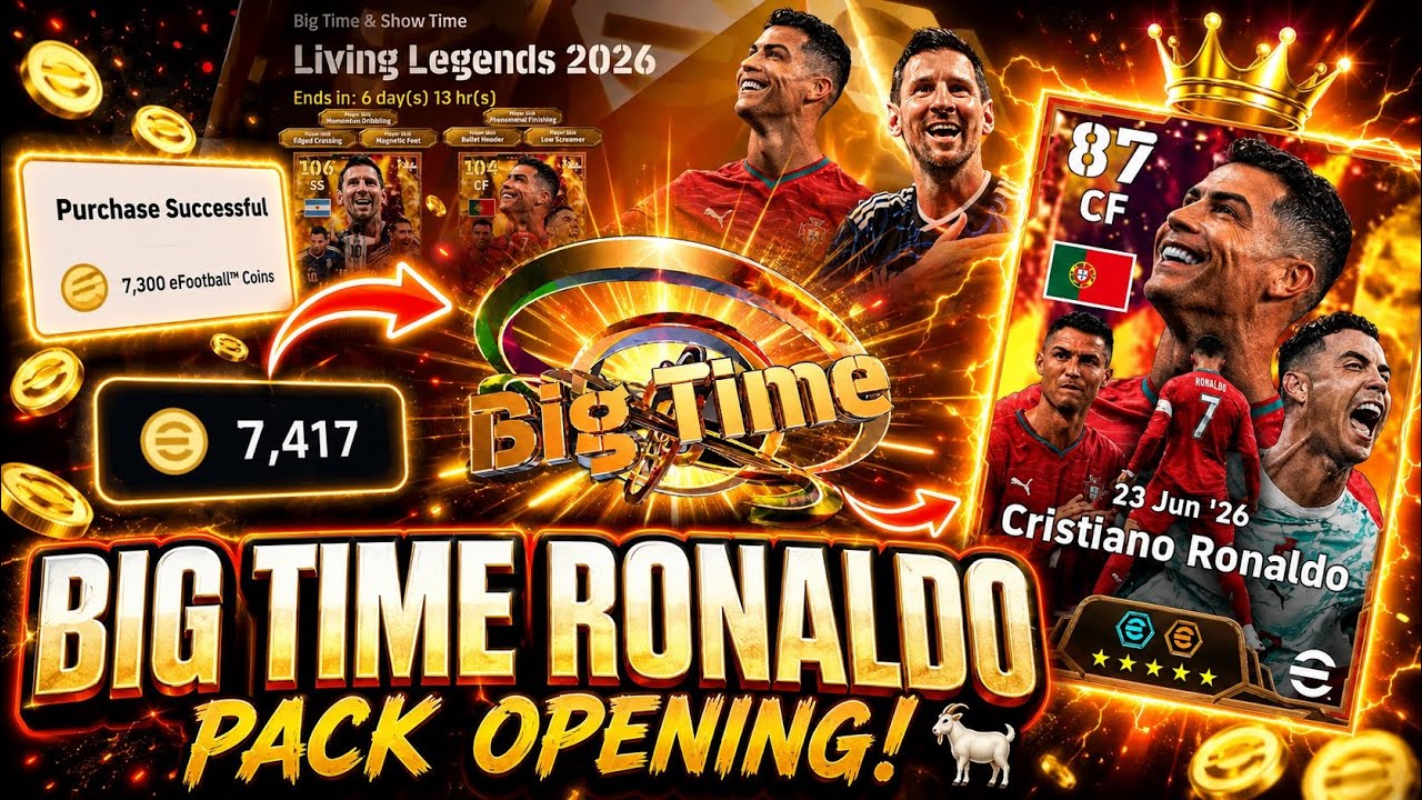 BIG TIME RONALDO PACK OPENING! 🐐🔥 | Living Legends 2026 | eFootball 2026 Mobile