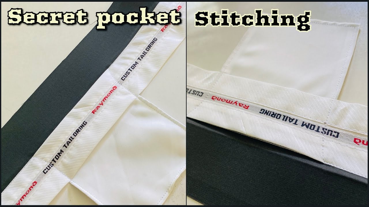 Secret Pocket Stitching//How to stitch Ticket Pocket(Belt Pocket)//बेल्ट पॉकेट बनानेका आसान तरीक़ा।