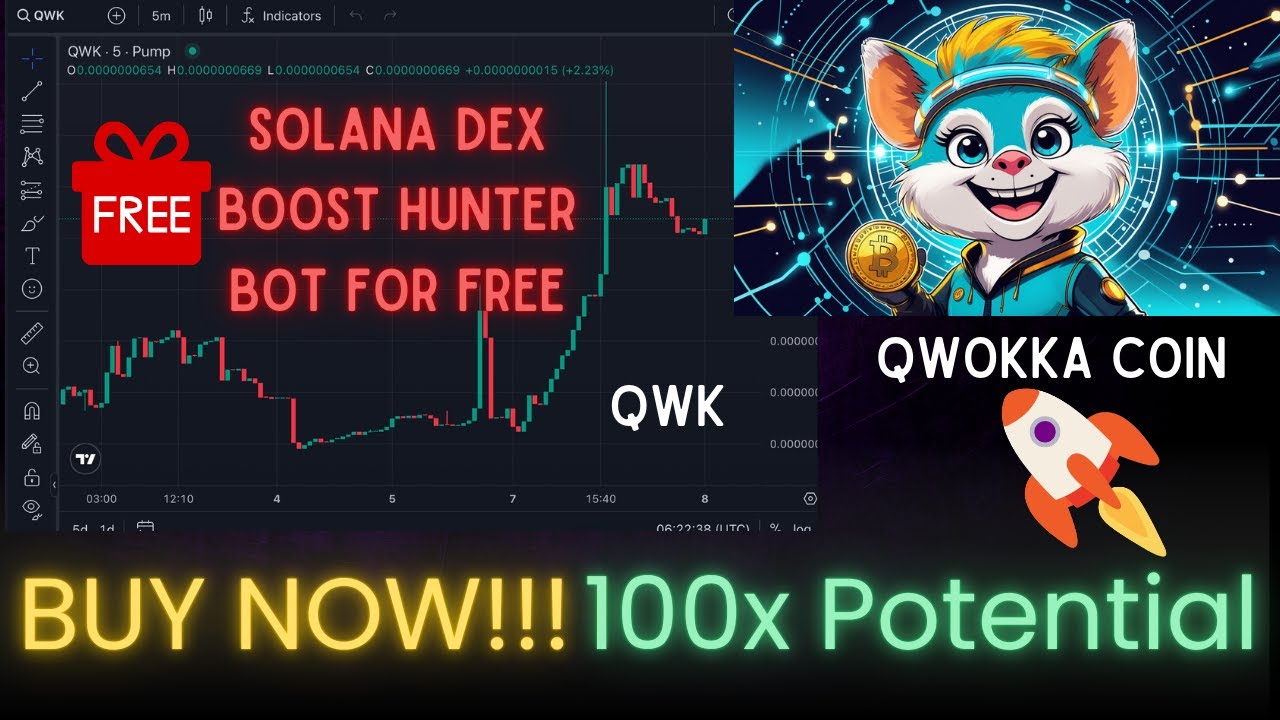 Get the DexScreener Boost Hunter Bot for Free: QwokkaCoin&rsquo;s Big Announcement #solana #sniperbot #ai