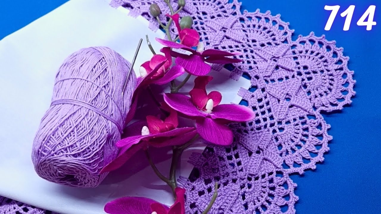 Te encantará tejer esta puntilla en relieve de vuelta y vuelta en tus servilletas🌸 |  714
