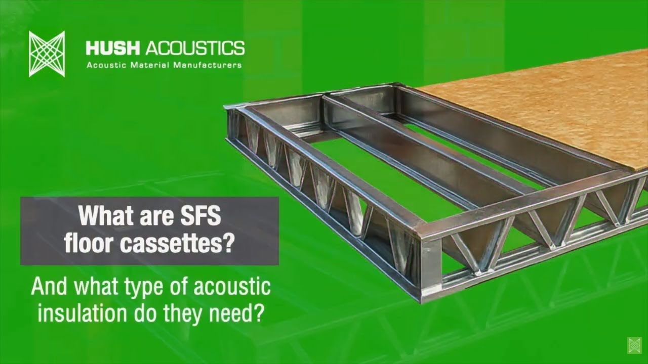 What are SFS floor cassettes and what type of acoustic insulation do they need for soundproofing?