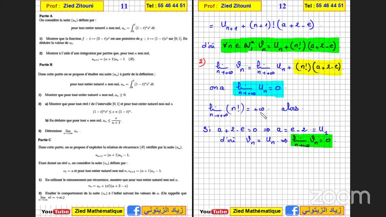 01 - Suite Définie Par Intégral Bac Math / Science / Technique