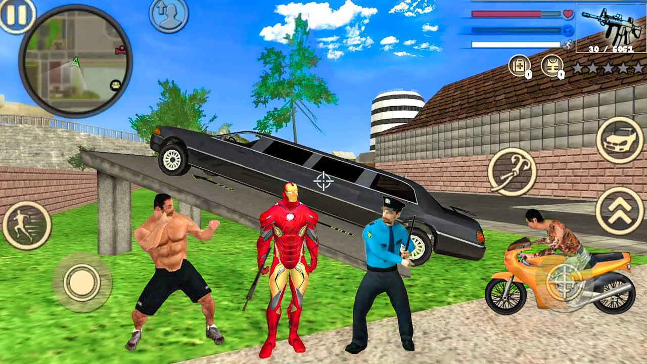 Iron Rope Hero Vice Town City Crime Simulator - Fun at NY City Limo Car - Android Gameplay