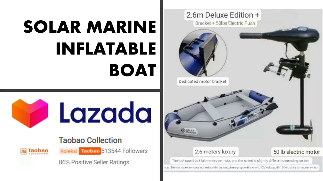 2 6m Solar Marine Inflatable Boat and 50 lbs electric outboard motor - Lazada Taobao