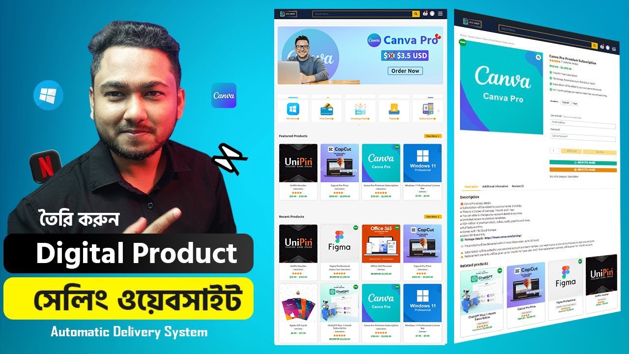 How to Create Digital Products Online Store with WooCommerce | WordPress Tutorial Bangla