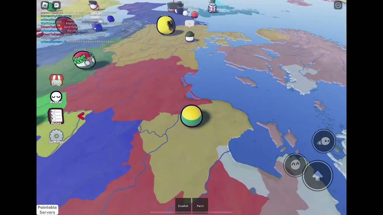 Playing as Lithuania in Roblox Country-ball World Paintable map