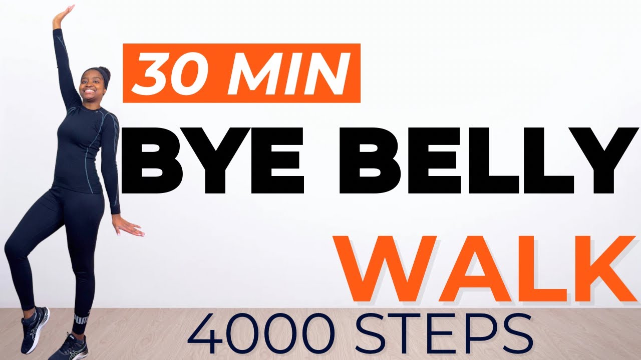 Прощай, жир на животе! Ходьба: 4000 шагов за 30 минут | Сжигание жира на животе | Похудение с пом...
