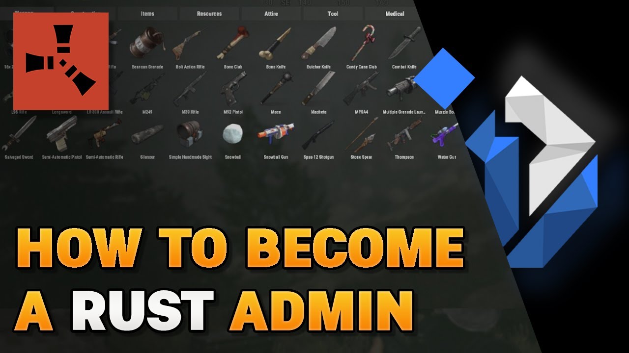 Как стать администратором и создавать предметы в Rust — 2024