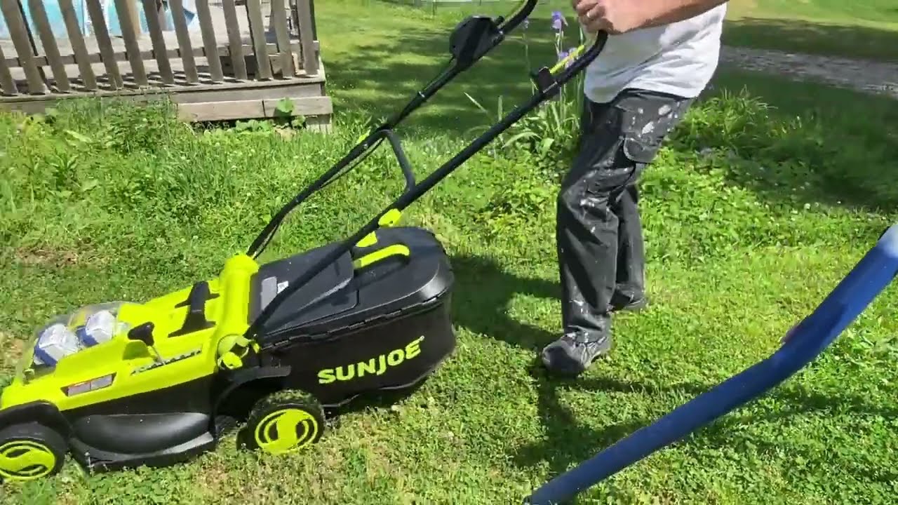 Sun Joe 24V-X2-17LM 48-VolT - ELECTRIC LAWNMOWER REVIEW AND DEMO