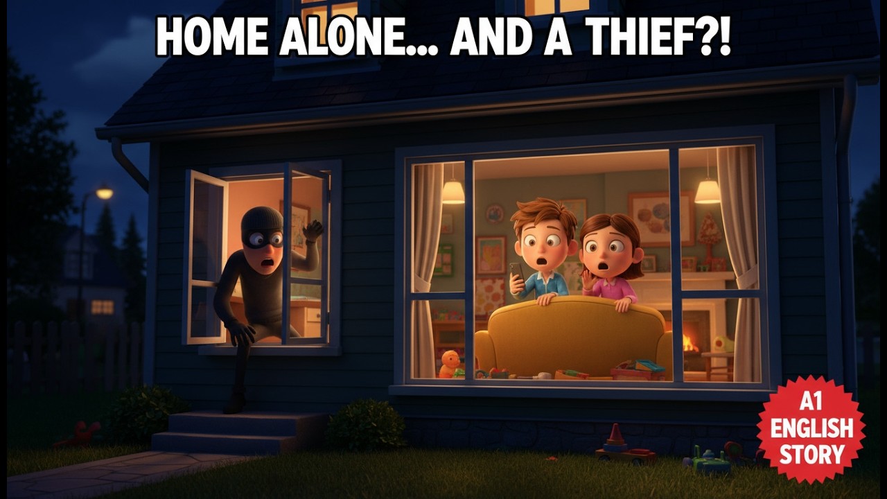 The burglar breaks in | English Listening Practice for Beginners (A1 Level)