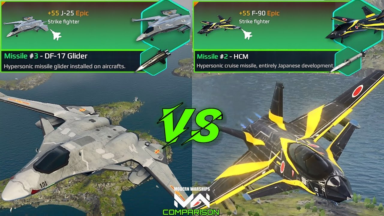 J-25 VS F-90 | VIP Strike Fighter Comparison | Modern Warships