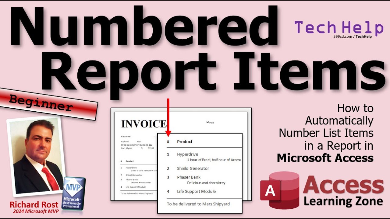 How to Automatically Number List Items in a Report in Microsoft Access