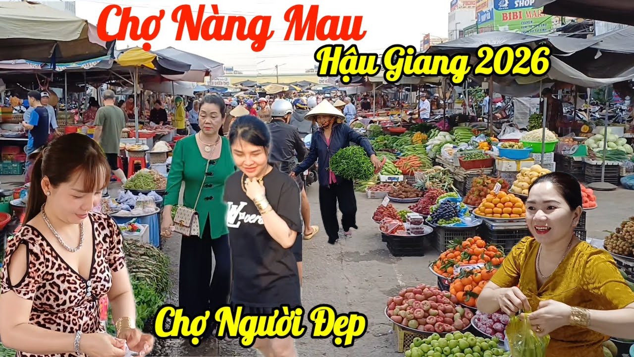 Đẹp Mê hồn Cô gái Hậu Giang - Chợ Nàng Mau, Ngập tràn rau củ, Cá Đồng, đậm chất miền tây 