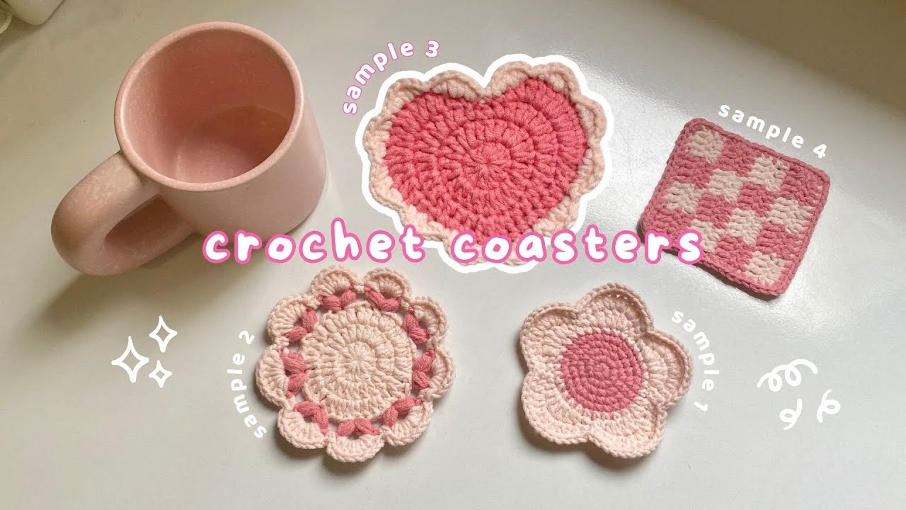 [SAMPLE 3] CROCHET COASTERS ♡| Hướng dẫn móc lót ly hình trái tim dễ thương chi tiết | Meine Crochet