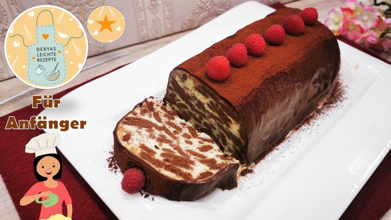 no bake kuchen-bestehend auf Pudding,Keksen und Schokolade (Mosaikkuchen)