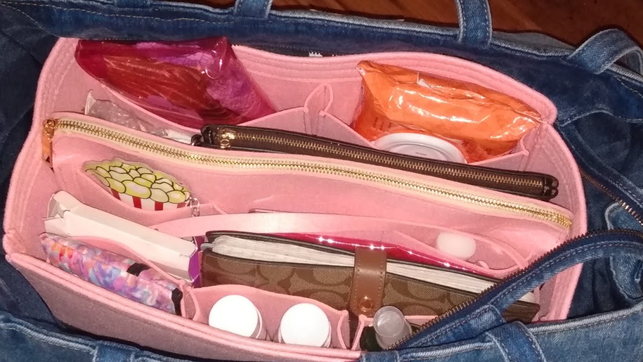 Small Amazon Haul/ Handbag Organizer... What fits in my Large Denim Telfar Bag?!?!!