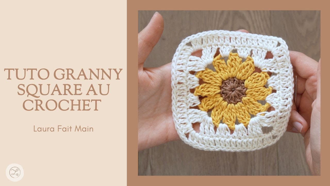 TUTO GRANNY SQUARE TOURNESOL AU CROCHET - DÉBUTANTS 🌻