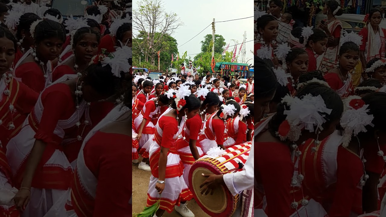 Ghaghra sarhul me sundar dance krte hue school ke baache #ytshorts #youtubeshorts #oraondance
