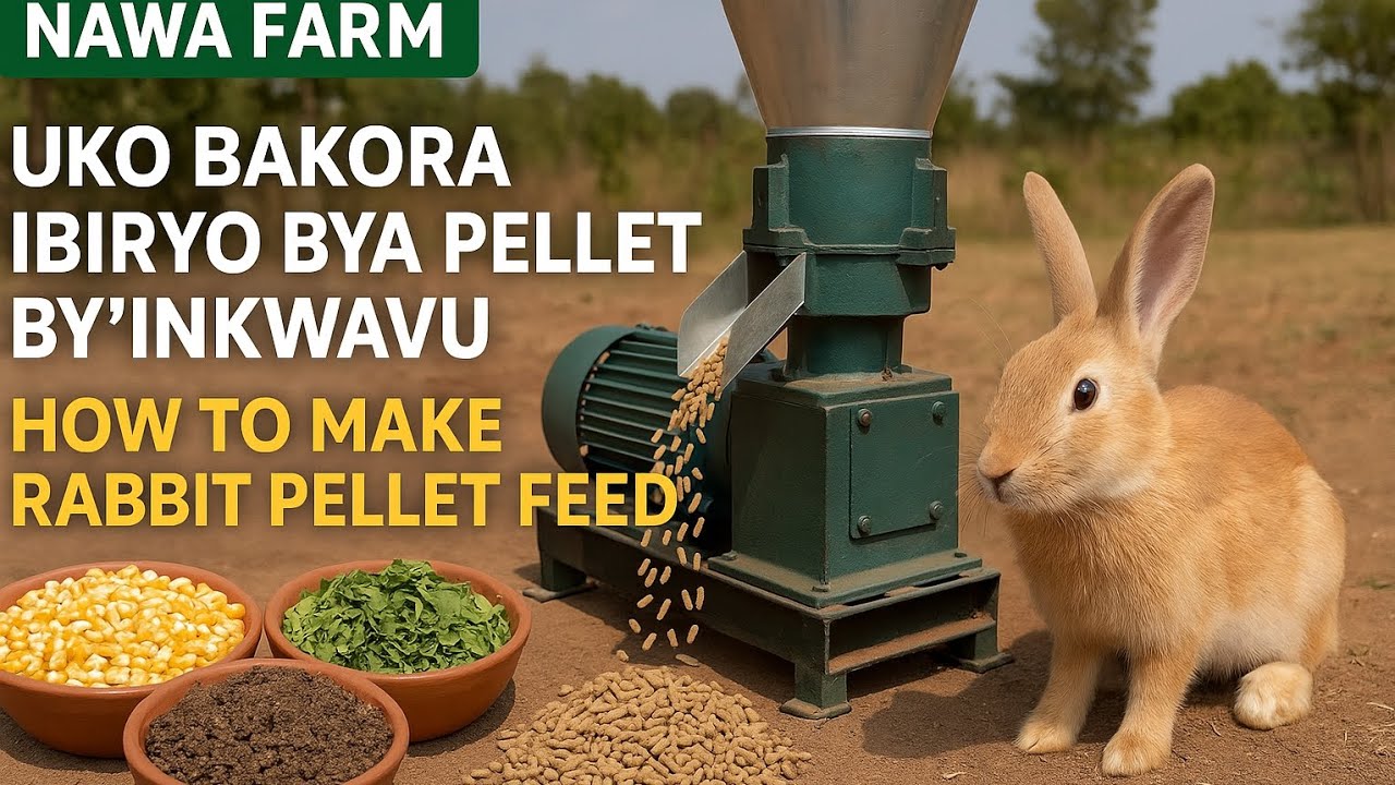 Reba Uko Wakora Ibiryo bya Pellet ku Nkwavu | How to Make Rabbit Pellet Feed at Home