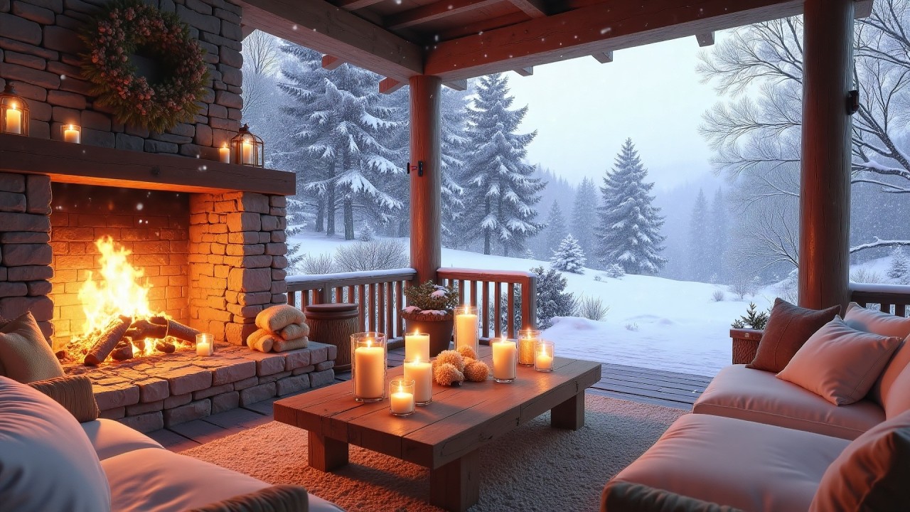 Unwind INSTANTLY 8 Hours of Gentle Snowfall Sounds & Smooth Jazz  Ultimate Cozy Cabin Vibe