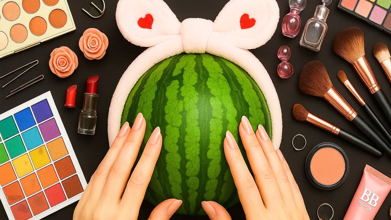 Satisfying Makeup ASMR on Watermelon #1