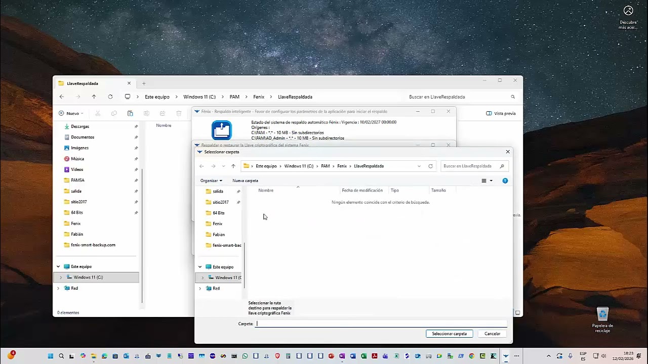 Respaldo y restauración llave criptográfica Fénix