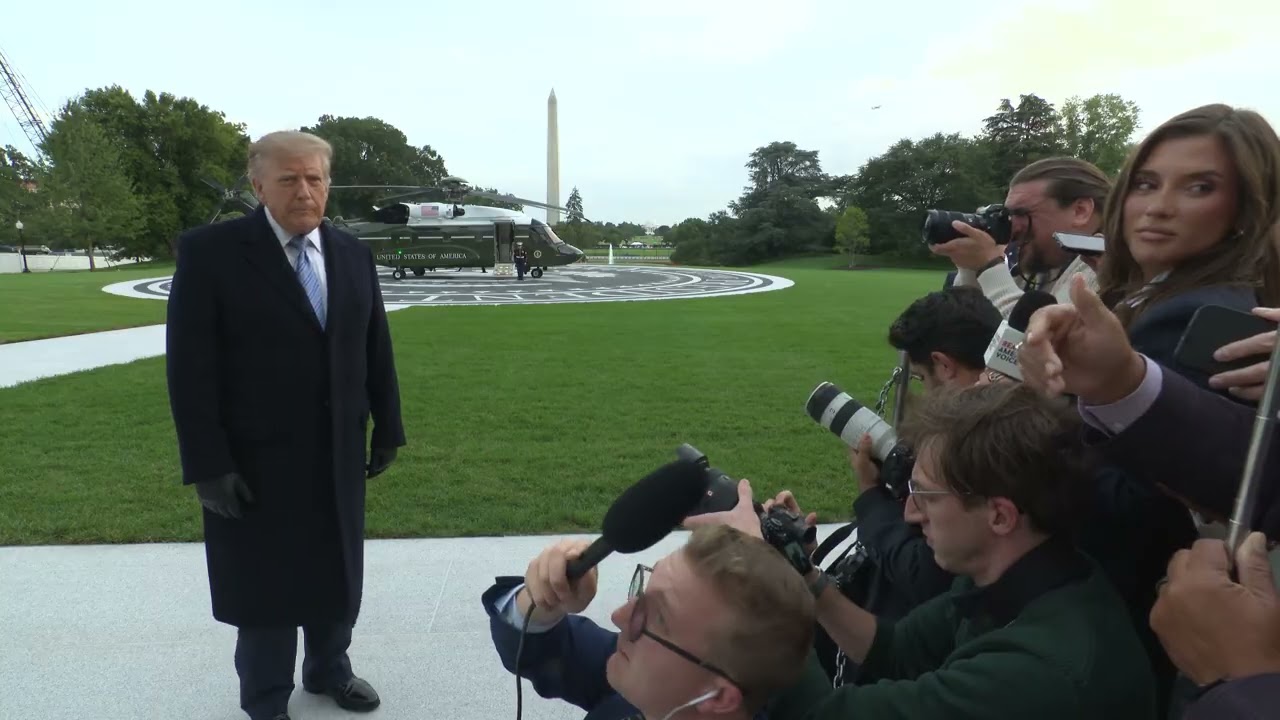 President Trump Gaggles with Press Upon Arrival at the White House, Sep. 23, 2026