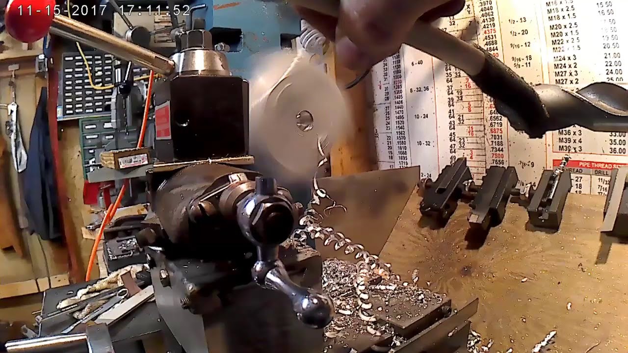 More lathe testing - boring hole in square plate w/ palatte