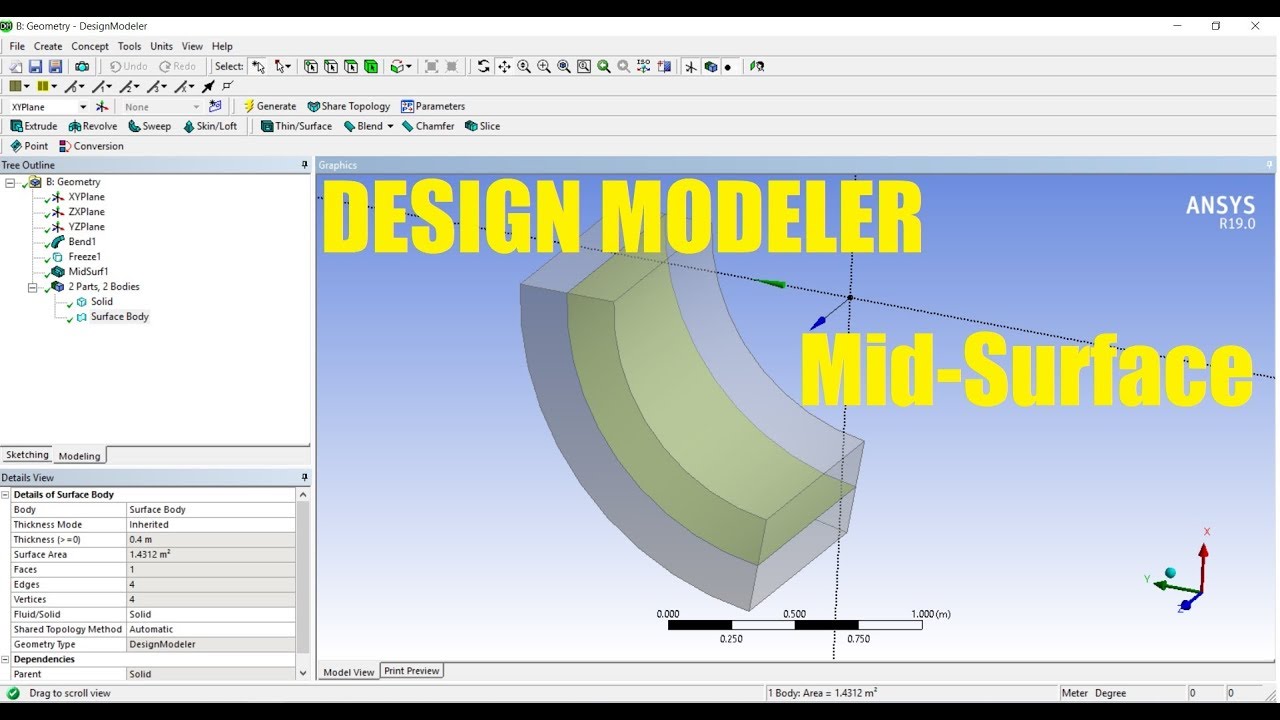 ✅ ANSYS Design Modeler - Mid-Surface - Basic Tutorial 19