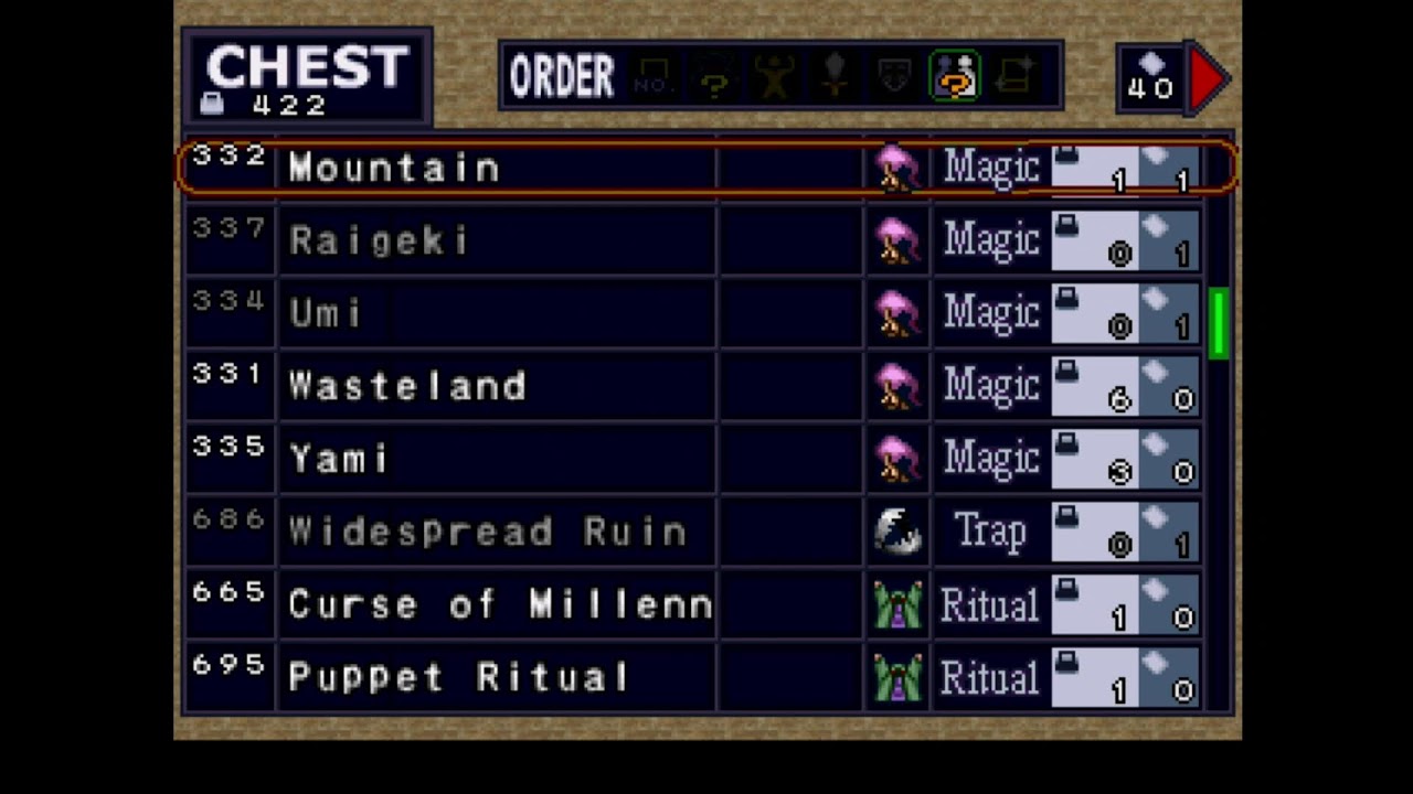 YU GI OH FORBIDDEN MEMORIES DROP x15 CARDS SPEEDRUN