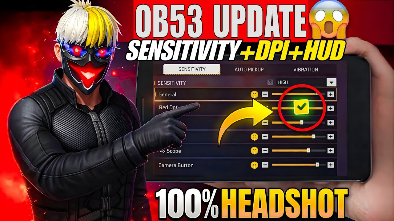 OB53 Update Sensitivity + DPI + Fire Button Setting  | OB53 Update Free Fire Sensitivity