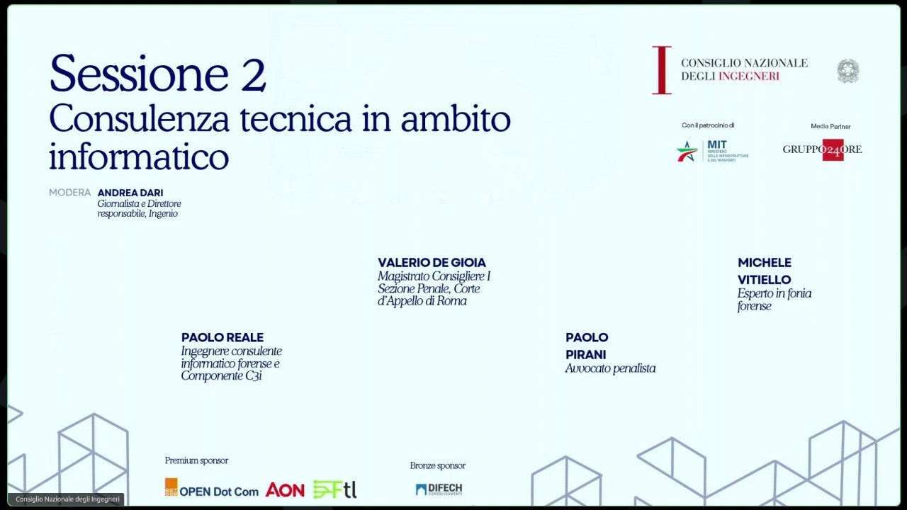 1ª 𝗚𝗜𝗢𝗥𝗡𝗔𝗧𝗔 𝗡𝗔𝗭𝗜𝗢𝗡𝗔𝗟𝗘 𝗗𝗘𝗟𝗟’𝗜𝗡𝗚𝗘𝗚𝗡𝗘𝗥𝗜𝗔 𝗙𝗢𝗥𝗘𝗡𝗦𝗘  -  Sessione 2