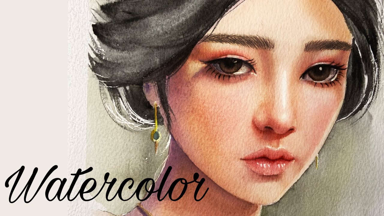 how to paint a portrait with watercolor EASY for beginners