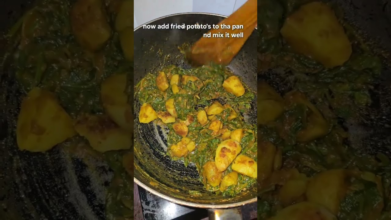 Aaloo palak ki sbji #indianfood ##homemadefood ##healthyfood 