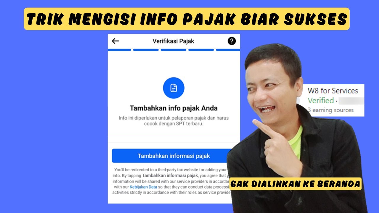 Gagal Tambahkan Info Pajak Facebook, Coba cara ini
