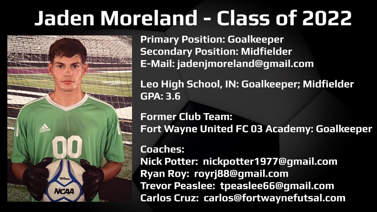Jaden Moreland Soccer Highlight Film Recruiting Tape