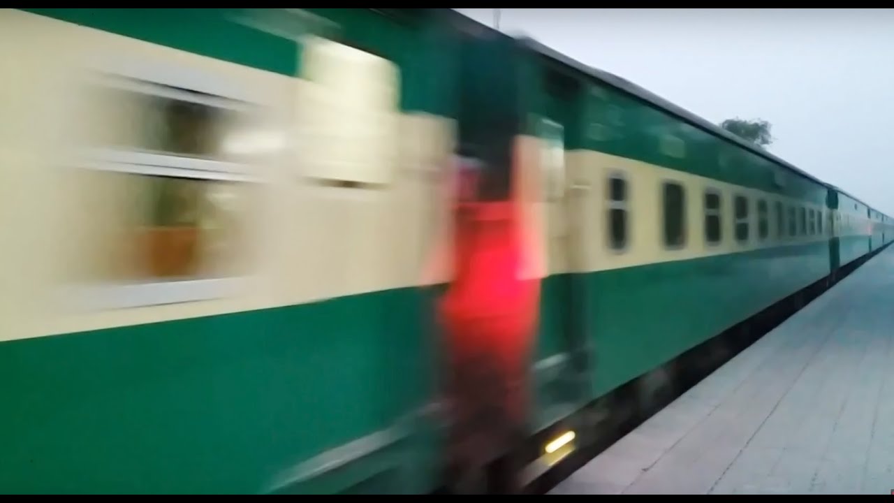 Jinnah Express Train Passing Tando Adam Railway Station with HGMU 8222
