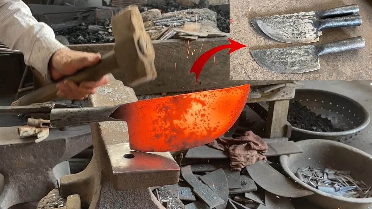 Blacksmith Skill - How to make a new metal knife - Blacksmithing for Beginners