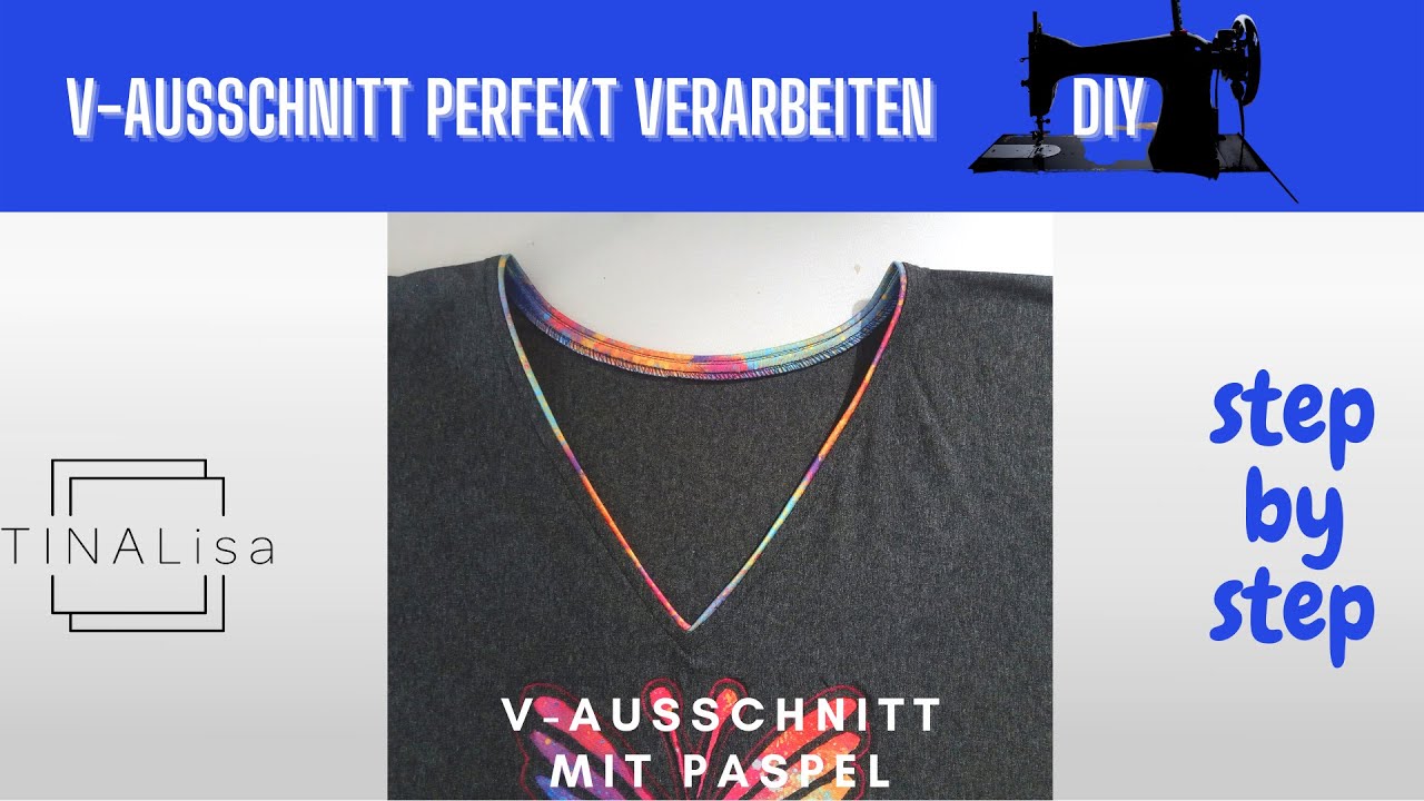V-Ausschnitt  mit Paspel
