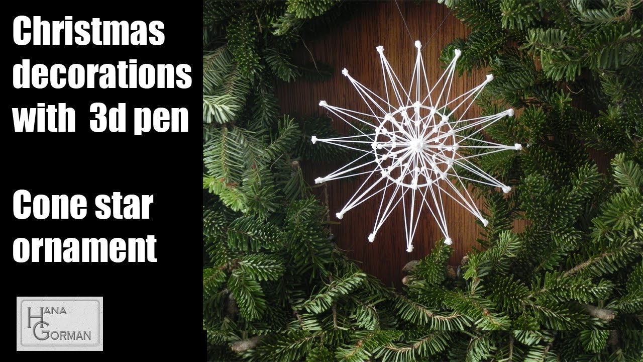Christmas decorations with 3d pen - Cone star ornament - full version