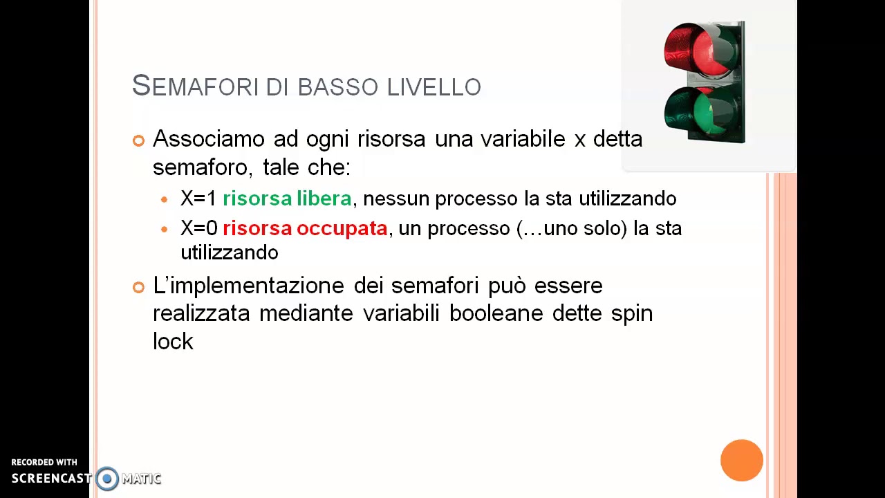 Sincronizzazione fra processi: semafori (prima parte)
